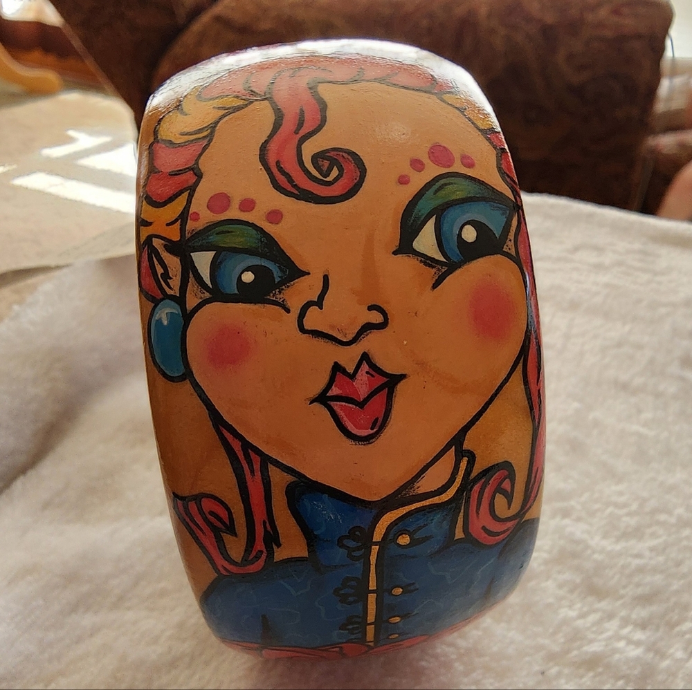 Hand-Painted Statement Bangle Bracelet Bold Pop A… - image 2